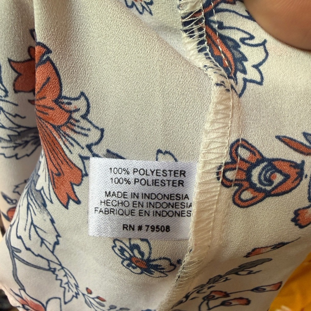 EUC Violet & Claire Floral Paisley Sleeveless Blouse White Large Keyhole Back - Picture 5 of 9